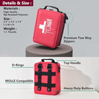 First Aid Kit, Professional Trauma First Aid Kit with Labelled Compartments Molle System for Car, Hiking, Backpacking, Camping, Traveling, and Cycling