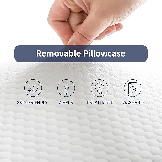 Ultra Thin Flat Pillow for Sleeping, 3.25'' Thin Pillow for Back Sleeper, Supportive Stomach Sleeping Pillow, Slim Bed Pillow, Machine Washable-Standard Size