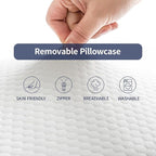 Ultra Thin Flat Pillow for Sleeping, 2.75'' Thin Pillow for Back Sleeper, Supportive Stomach Sleeping Pillow, Slim Bed Pillow, Machine Washable-Standard Size