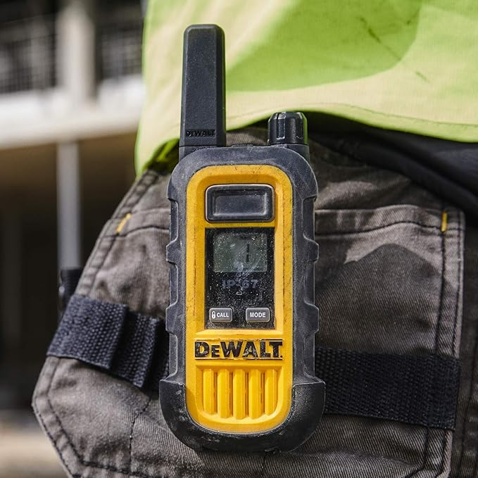 DEWALT FRS Walkie Talkies Long Range 2 Way Radio, 1 Watt, Waterproof & Rechargeable, 6 Pack with Gang Charger, DXFRS300-BCH6