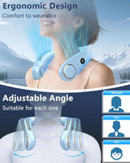 Neck Air Conditioners with Cooling Plate,Portable Neck Fan Rechargeable,Long Lasting Power Unit AC,Light Weight Individual Hangable Headband Cooler Fans for Traveling Camping Outside Walking Blue