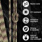 TECEUM 5/32" Paracord Rope 1000 – 1000ft / 200ft / 100ft / 50ft – Tactical Parachute Cord 4mm – 45+ Colors – Nylon String for Survival & Camping Gear – Stripe Cord for Survival – Utility Rope