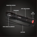 LED Emergency Handheld Flashlight with Adjustable Focus, Water Resistant, 5 Modes, Best Tactical Flashlight for Emergency, Camping and Fishing, 2 Pack