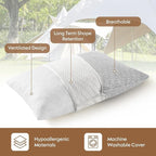 Travel Pillow Breathable Cover, Compressible Memory Foam Pillow Medium Firm for Travel Airplane Car Hiking Camping Outdoor