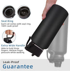 Volhoply 32 oz Insulated Water Bottles Bulk 8 Pack with Straw Lid & Spout Lid,Stainless Steel Sports Water Bottle,Double Wall Vacuum Cups,Leakproof Wide Mouth Metal Flask for Hiking,Camping(Mix,8)