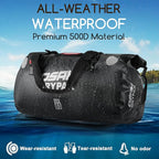 Waterproof Duffel Bag - Motorcycle Dry Bag Tail Bag with Large Storage Space, Waterproof Luggage Duffle Bags with Outer Mesh Zipper Pocket for Camping, Kayaking, Fishing & Traveling