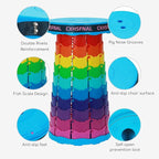Upgraded Portable Foldable Stool,Folding Camp Stool,Lightweight Sturdy 400lbs Load Capacity Collapsible seat Height Adjustable for Fishing Hiking Picnic Hunting Party BBQ Indoor (Rainbow)