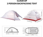 Naturehike Cloud-Up 2 Person Tent Lightweight Backpacking Tent with Footprint - Free Standing Ultralight Camping Hiking Backpack Tents Two Person Tent