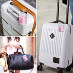 Fintie Luggage Tags, Privacy Cover ID Label with Stainless Steel Loop and Address Card for Travel Bag Suitcase - Glittering Marble (2 Piece)