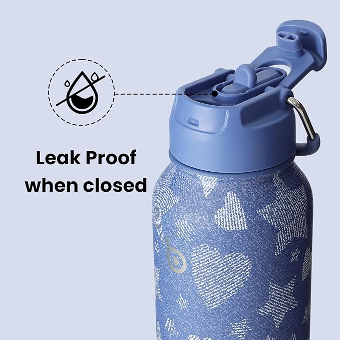 BOTTLE BOTTLE 32oz Insulated Water Bottle Stainless Steel Sport Water Bottle with Straw Dual-use Lid Design for Gym with Pill Box