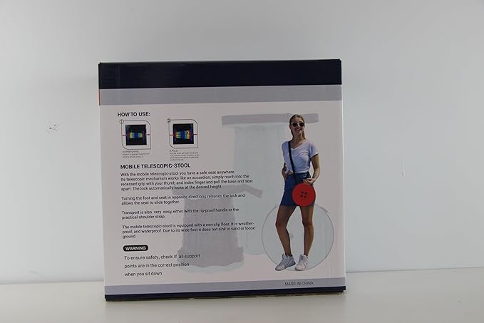 ALEVMOOM Upgraded Portable Retractable Folding Stool,Camping Telescoping Stools with Swivel Cushion,Collapsible Stool for Adults,Hold Up to 440Ib for Garden Travel with Carry Bag&Carabiner