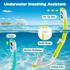 Snorkeling Gear for Kids, Kids Snorkel Set for Ages 3-14, Anti-Fog Diving Mask and Dry Top Snorkel Combo Set, Unisex Swimming Goggles