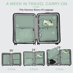 Cipway Compression Packing Cubes, Ultralight Luggage Organizer Bags with Laundry Bags and Clear Toiletries Bag, Travel Essentials for Carry on Suitcase (6 Piece,Sage Green)