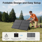 110W Portable Solar Panel, IP67 Waterproof Foldable 110 Watt Solar Charger, High 23.5% Efficiency for Outdoor Camping, Portable Power Station, RV