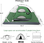 CAMEL CROWN Tents for Camping 2/3/4/5 Person Camping Dome Tent, Waterproof,Spacious, Lightweight Portable Backpacking Tent for Outdoor Camping/Hiking