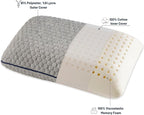 Memory Foam Travel Pillow with Washable Cover & Carry Bag – Compact, Soft & Breathable Neck Pillow for Airplane, Camping & Car (Gray- Without Spare Cover, 15.7x9.8x3.9 inches)