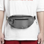5PCS Crossbody Fanny Pack Bulk,Large Capacity Waist Bag with 4-Zipper Pockets Adjustable Strap Fanny Packs Waterproof Oxford Cloth Travel Belt Bag for Outdoor Shopping Travel Men Women,Gray