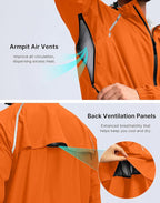 Men's Cycling Rain Jackets Waterproof Running Bike Windbreaker Lightweight Packable Hooded Jacket