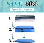 Hosuly 6 Pcs 17.3 x 12.6'' Compression Packing Cube Bag Extra Large Travel Expandable Space Saving Organizers XL for Luggage Storage(Colorful)