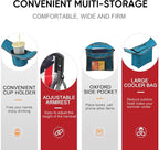 Colorsoul Oversized Folding Camping Chair, Outdoor Padded Camping Chair Support 300 LBS with Cup Holder and Cooler Bag, Portable Lawn Chair for Beach Picnic Sports, (Blue)