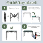 Portable Outdoor Adjustable Height Camping Table, Large for 2-6 Person, Foldable Roll-up Aluminum Camp Table with Carry Bag for Picnic, Camp, Sturdy, Stable, Loads 220 Lbs (Green)