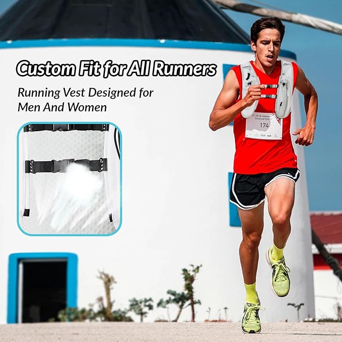 Running Vest for Women Men, Adjustable Hydration Backpack Breathable Reflective with 1.5L Water Bladder for Hiking, Trail, Running, Marathons, Cycling
