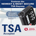 Brinks TSA Accepted Indicator Luggage Lock, Black - Resettable 3-Dial Combination, 2.5 inch Long Cable Shackle, New More Secure TSA008 Key, 4 Pack