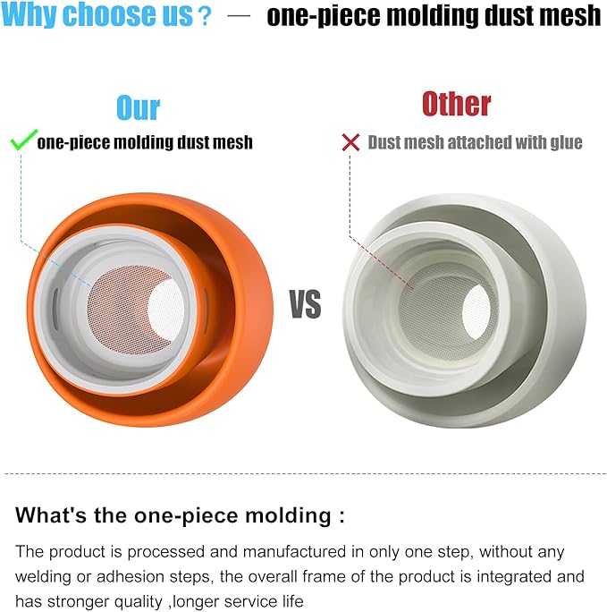 3 Pairs Replacement Ear Tips for AirPods Pro and 2nd Generation with Noise Reduction Hole, Silicone Ear Tips for AirPods Pro with Portable Storage Box and Fits in Charging Case (S/M/L, Orange)