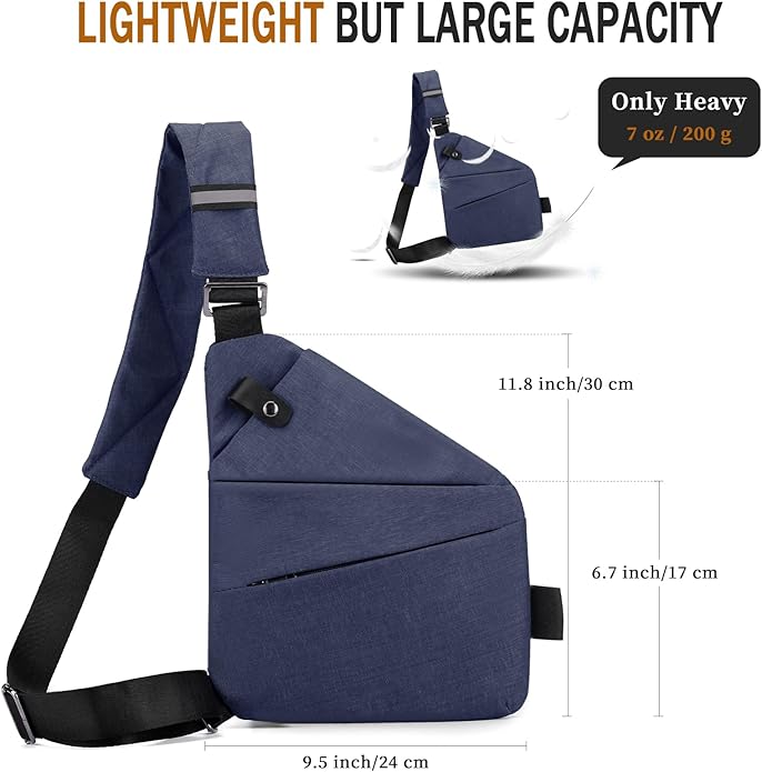 Anti Theft Crossbody Travel Bag for Women Men,Multi-pocket Crossbody Bag,Slim Sling Bag with Adjustable Strap