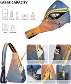 KL928 Canvas Sling Bag - Small Crossbody Backpack Shoulder Casual Daypack Rucksack for Men Women(Large Version)