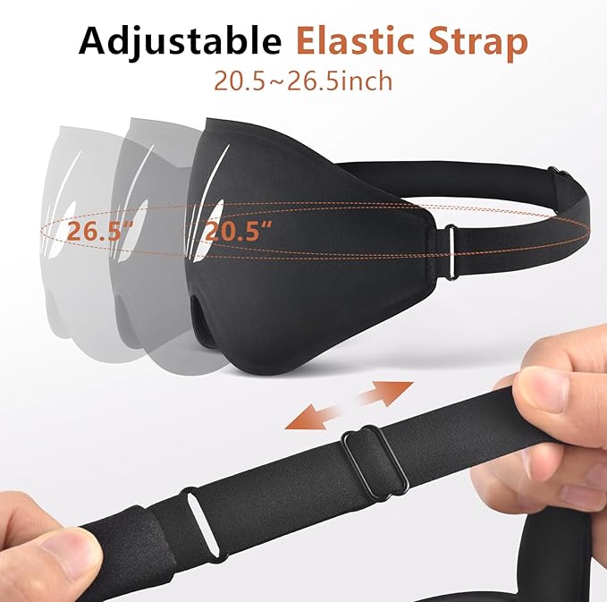 Sleep Mask for Side Sleeper Women Men, Eye Mask for Sleeping Light Blocking, 3D Contoured Cup Sleeping Mask, Soft Breathable Sleep Eye Mask with Adjustable Elastic Strap for Travel