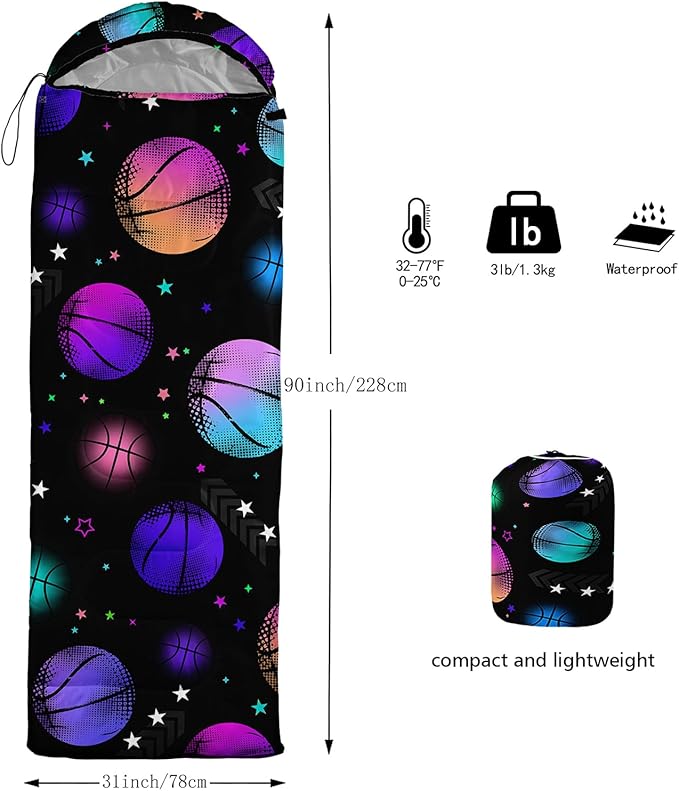 BSNTHO Camping Sleeping Bags,3 Season Warm & Cool Weather,Lightweight,Waterproof Sleeping Bags for Adults & Kids,Traveling,and Outdoors,Camping Gear Equipment