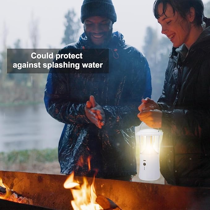 PATIKIL LED Camping Lantern, 2 Pack Vintage Rechargeable Lantern 3 Light Modes Portable Hanging Outdoor Tent Light for Camping, Hiking, Fishing, Black White