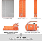 STOVER Waterproof Stadium Blanket – Portable Outdoor Camping Blanket for Travel, Picnics, or Sports – Warm, Windproof, Lightweight, and Packable (Game Day Orange)