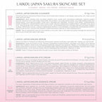 Skin Care Set JAPAN SAKURA Beauty Gift Sets Skin Care Kit with Cleanser, Serum, Eye Cream, Face Cream Travel Kit for Women Mom Wife Teen Girls Gentle Skin Cleaning TSA-friendly Sizes 4pcs