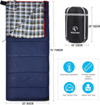 REDCAMP Cotton Flannel Sleeping Bag for Camping Backpacking, Adults Cold Weather Envelope Sleeping Bags with 2/3/4/6lbs Filling