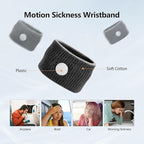 Motion Sickness Wristband, Anti-Nausea Acupressure Wrist Band for Nausea Relief, Dizziness and Vomiting from Car Sea Boat Flying Travel Sickness for Adults and Kids (Black, Large, 2 Pairs)