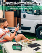 Esky 10000mAh/37000mWh Emergency Hand Crank Radio, AM/FM/NOAA Portable Rechargeable Weather Alert Radio with Flashlight, Compass Reading Lamp, Solar Powered for Outdoor Camping Survival Gear