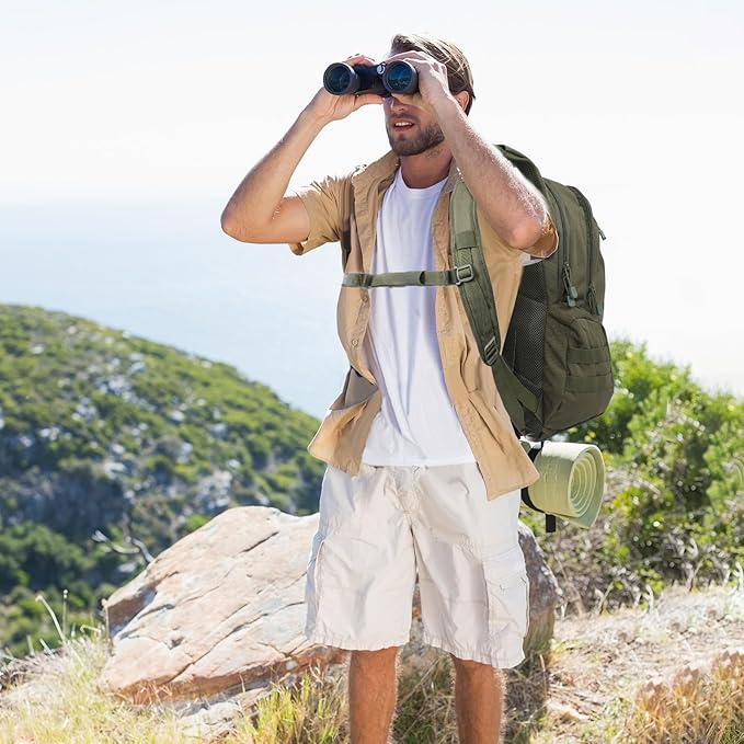 35L Tactical Backpack for Men, MOLLE Military Bug Out Bag, Waterproof Rucksack for Hiking with Hydration Port Army Green