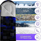 Sleeping Bags for Adults and Kids Backpacking Camping Sleeping Bags for Girls and Boys Lightweight Waterproof Cold/Warm Sleeping Bag for All Season