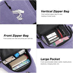 MOSISO Sling Backpack,Canvas Crossbody Hiking Daypack Bag with Anti-theft Pocket, Lilac