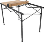 ALPS Mountaineering Overlanding Table, Aluminum Roll-Top with Wood-Look, Adjustable Height