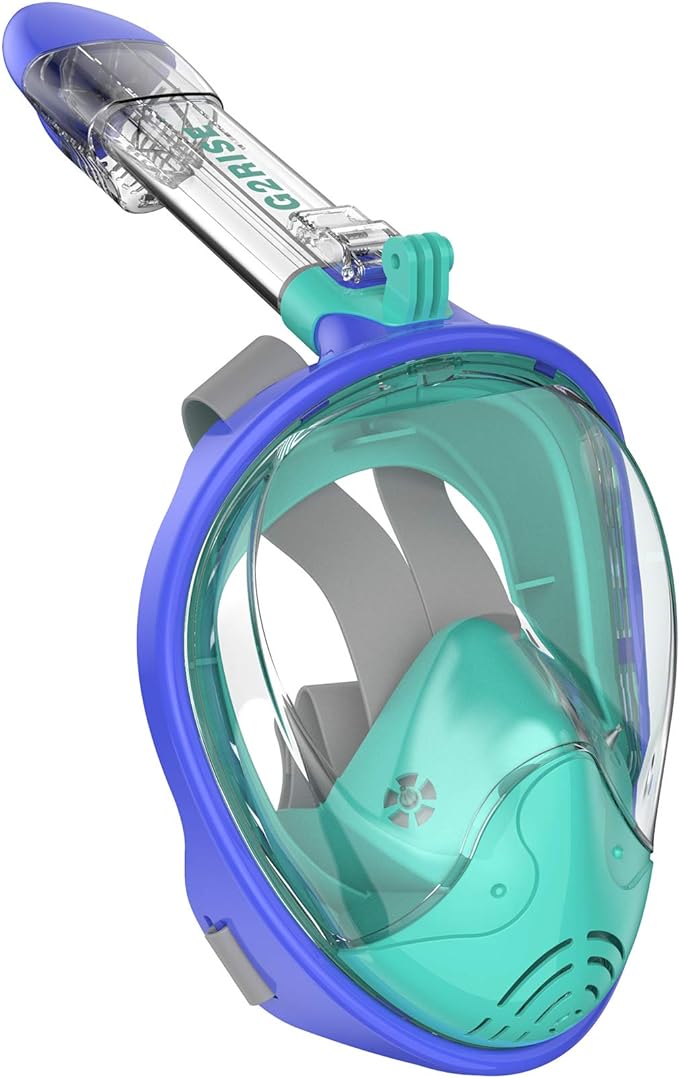 G2RISE Full Face Snorkel Mask Adults Snorkeling Set Gear for Kids with Detachable Camera Mount, Safe Breathing, Anti Fog Anti Leak