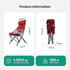 UNNYFEEL High Red Camping Chair for Adults, Lightweight Camping Chair Support 300 lbs Heavy Duty, Compact Folding Chair Design, Portable & Collapsible Camping Chairs for Outdoor, Camp, Beach, Picnic