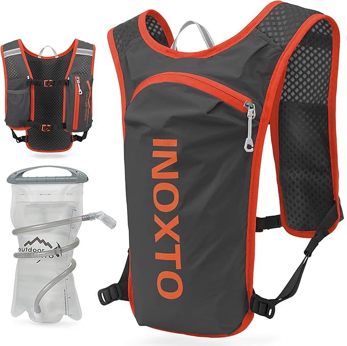 INOXTO Running Hydration Vest Backpack,Lightweight Insulated Pack with 1.5L Water Bladder Bag Daypack for Hiking Trail Running Cycling Race Marathon for Women Men