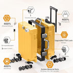 Krute Luggage 24 Inch Aluminum Frame Zipperless Suitcase with Spinner Wheels Checked Luggage PC+ABS Lightweight Hardshell