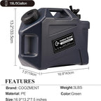 3.2 Gallon/5 Gallon Water Containers with Spigot, BPA Free Water Jug, Military Green Water Tank, Multifunction Water Storage Containers for Camping Outdoor Hiking,Emergency Stroage