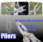 14-In-1 EDC Multitool Pliers, Stainless Steel Multi Pliers, Pocket Knife, Bottle Opener, Screwdriver with Pouch for Survival and Camping