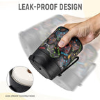 17oz Soup Thermo for Hot Food Kids Insulated Vacuum Food Jar with Stainless Steel Spoon Wide Mouth Thermo Leakproof Lunch Food Container Kids Hot Lunch Box (Black-Game)