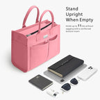 TOPDesign Heavy-Duty Canvas Tote Bag for Women, Adjustable Crossbody/Shoulder Handbag with 9 Pockets, Everything Tote